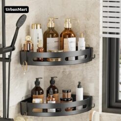 2Pcs Aluminium Corner Bathroom Shelf