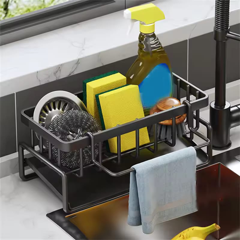 Metal Kitchen Sink Caddy with Drainage Basket