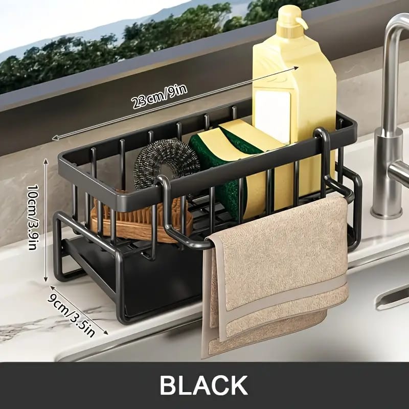 Metal Kitchen Sink Caddy with Drainage Basket - Image 6