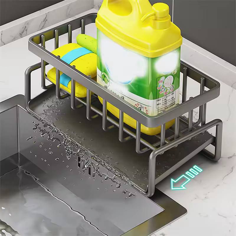 Metal Kitchen Sink Caddy with Drainage Basket - Image 7