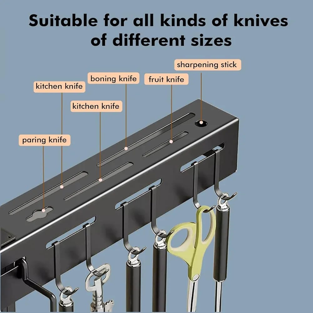 STAINLESS STEEL WALL MOUNT KNIFE HOLDER, METAL MULTI-PURPOSE - Image 6