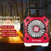Multipurpose Rechargeable Desk & Camping Fan | LED Light Flashlight & Power Bank Included