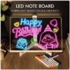 Acrylic LED Board With Colorful Night Light WITH Adjustable Stand & 7 Neon Pens
