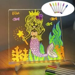 Alternative view of Acrylic LED Board With Colorful Night Light WITH Adjustable Stand & 7 Neon Pens