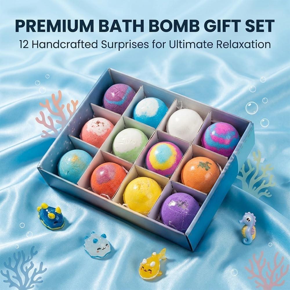 12 Pcs Bath Bombs for Kids with Toys Inside Bath Bombs Gift Set with Sea Animals Toys - Image 8
