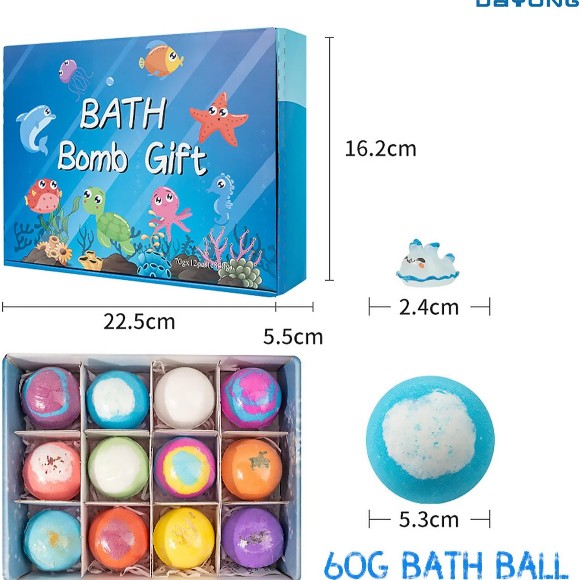 12 Pcs Bath Bombs for Kids with Toys Inside Bath Bombs Gift Set with Sea Animals Toys - Image 6