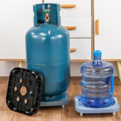 PRACTICAL ROLLING GAS CYLINDER HOLDER WITH WHEELS – HEAVY DUTY MOVABLE STAND FOR KITCHEN & HOME USE