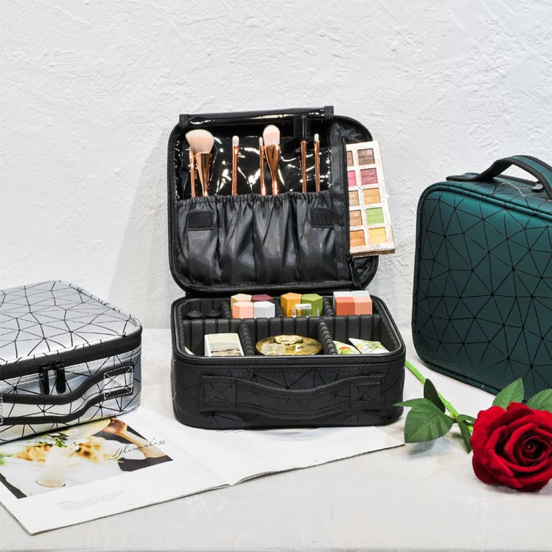 PU Travel Cosmetic Organizer Bag - Image 2