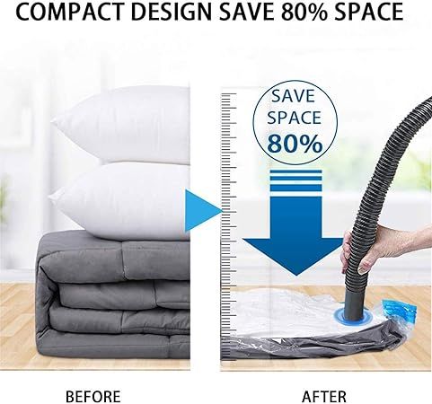 5pcs Vacuum Storage Bag Set with Hand Pump - Space Saving Compression Bags - Image 7