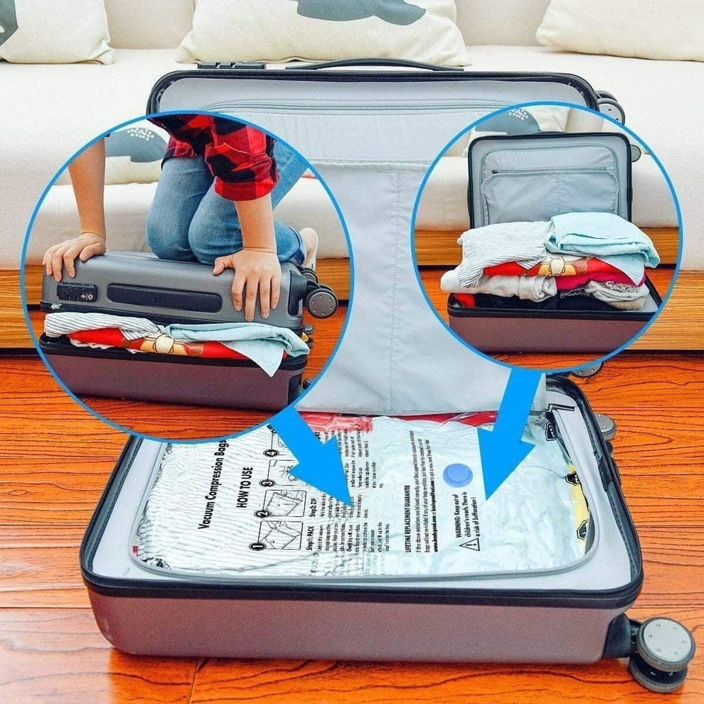 5pcs Vacuum Storage Bag Set with Hand Pump - Space Saving Compression Bags - Image 8