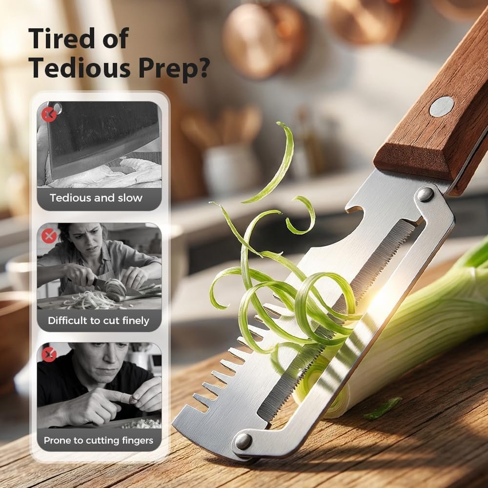 3-in-1 Stainless Steel Kitchen Master Peeler Wooden Handle Bottle Opener - Image 4
