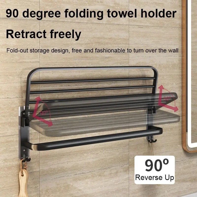 Aluminum No Drilling Movable Towel Rack - Image 6