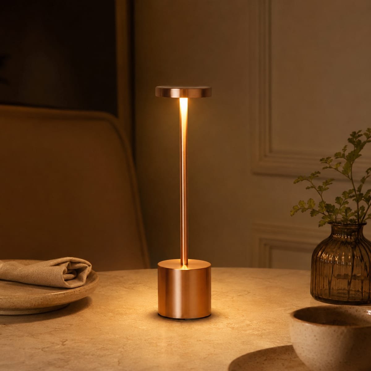LUXURY Metal Touch Sensor LED Table Lamp Rechargeable Desk Lamp - Image 2