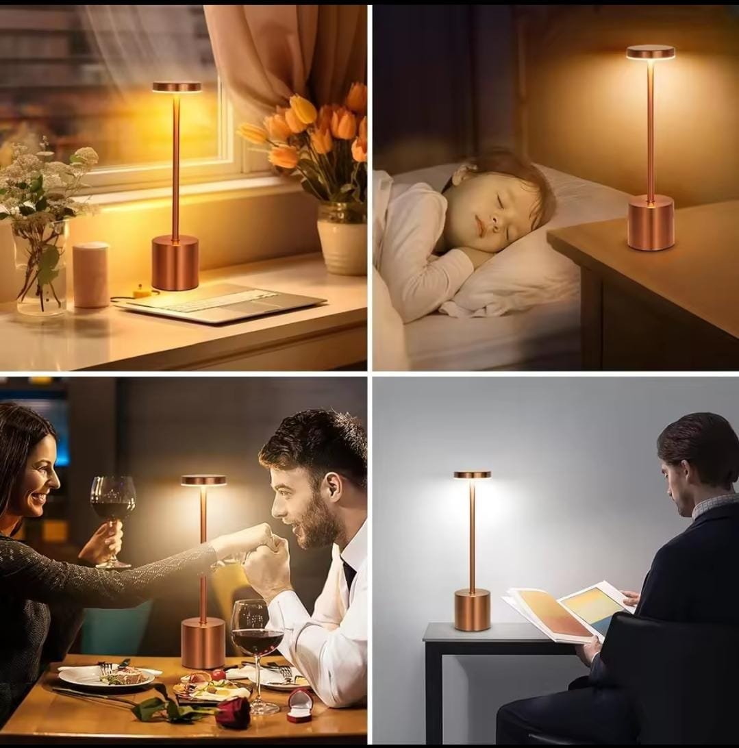 LUXURY Metal Touch Sensor LED Table Lamp Rechargeable Desk Lamp - Image 4