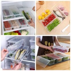 Meat Storage Container With Removable Drain Plate And Lid