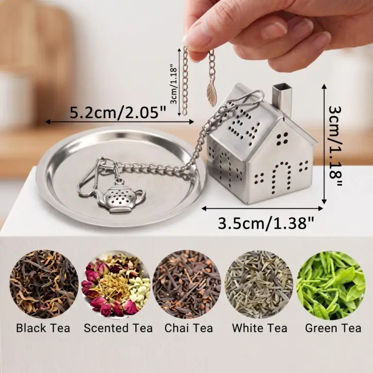 Premium Stainless Steel Novelty Tea Infuser (Mini Teapot Shape & Tea House Shape) (Buy 1 Get 1 Free) - Image 4