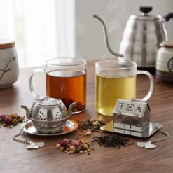 Premium Stainless Steel Novelty Tea Infuser (Mini Teapot Shape & Tea House Shape) (Buy 1 Get 1 Free)