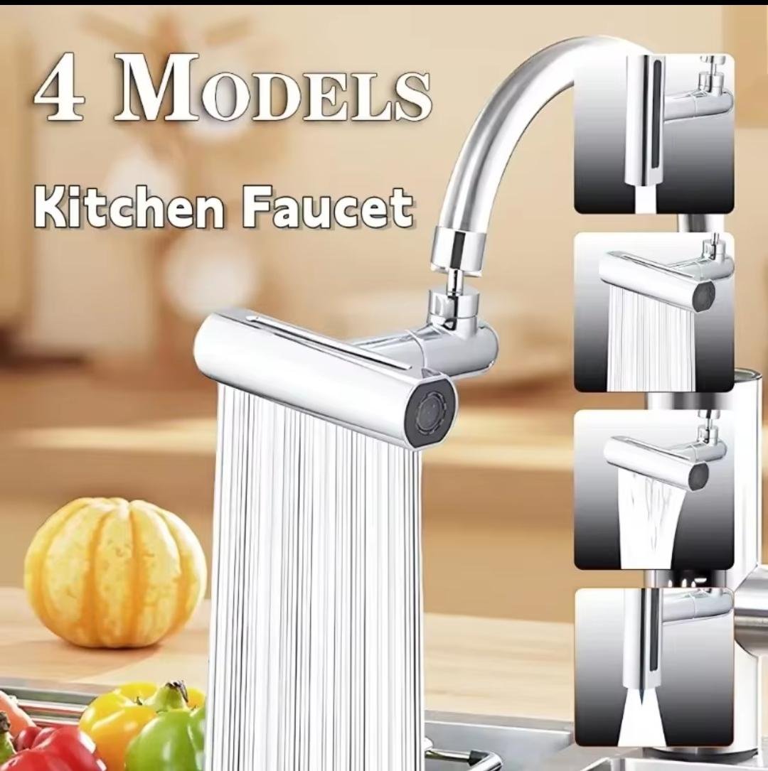 Universal Kitchen Waterfall Faucet 4-Mode Nozzle for Kitchen Sink