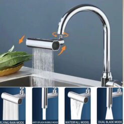 Alternative view of Universal Kitchen Waterfall Faucet 4-Mode Nozzle for Kitchen Sink