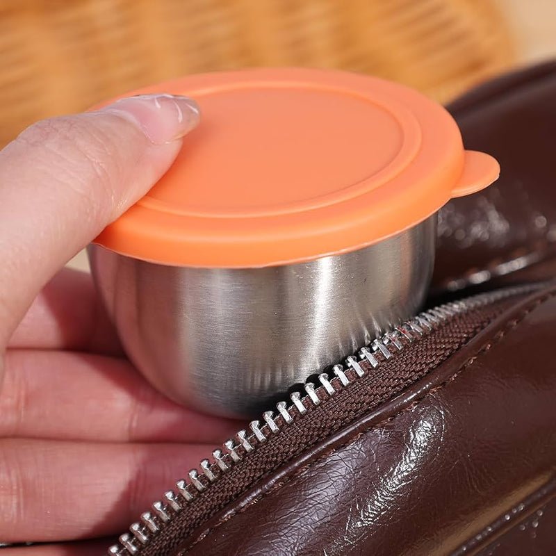 Pack Of 4 Mini Sauce Container Stainless Steel Sauce Box Picnic Portable Leak-Proof - Image 4