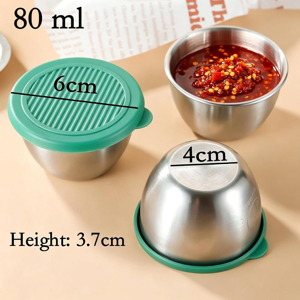 Pack Of 4 Mini Sauce Container Stainless Steel Sauce Box Picnic Portable Leak-Proof - Image 10
