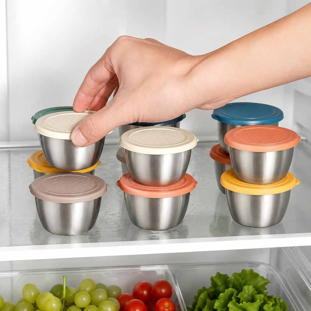 Pack Of 4 Mini Sauce Container Stainless Steel Sauce Box Picnic Portable Leak-Proof - Image 5