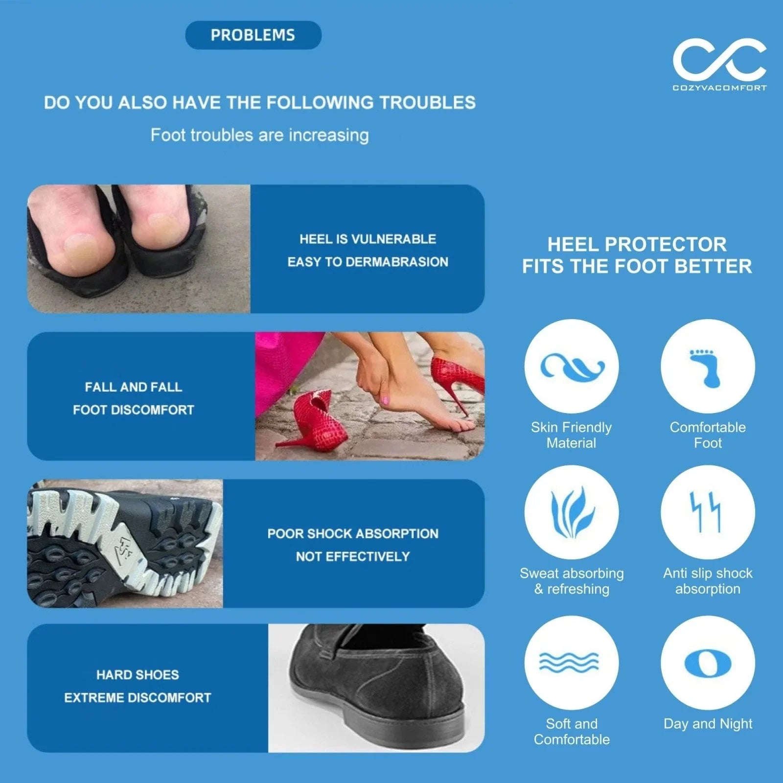 Heel Pad For Heel Pain Relief Anti Slip Strips - Image 12